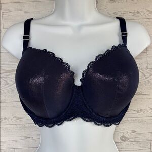 Victoria’s Secret 38DD Dream Angels Lightly-Lined Demi Bra Blue Lace Metallic